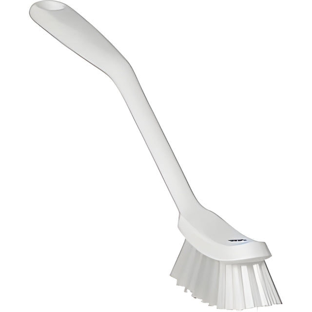 Vikan Narrow Dish Brush, Medium Bristles, 11" Long, White- 1 Ea