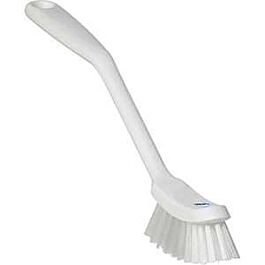 Vikan Narrow Dish Brush, Medium Bristles, 11" Long, White- 1 Ea