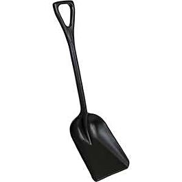 Vikan One-Piece Hygienic Shovel, 10" x 6" Blade, 37-1/2" Length, Plastic, Black- 1 Each