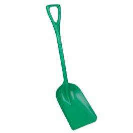 Vikan One-Piece Hygienic Shovel, 10" x 6" Blade, 37-1/2" Length, Plastic, Green- 1 Each