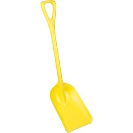 Vikan One-Piece Hygienic Shovel, 10" x 6" Blade, 37-1/2" Length, Plastic, Yellow- 1 Each
