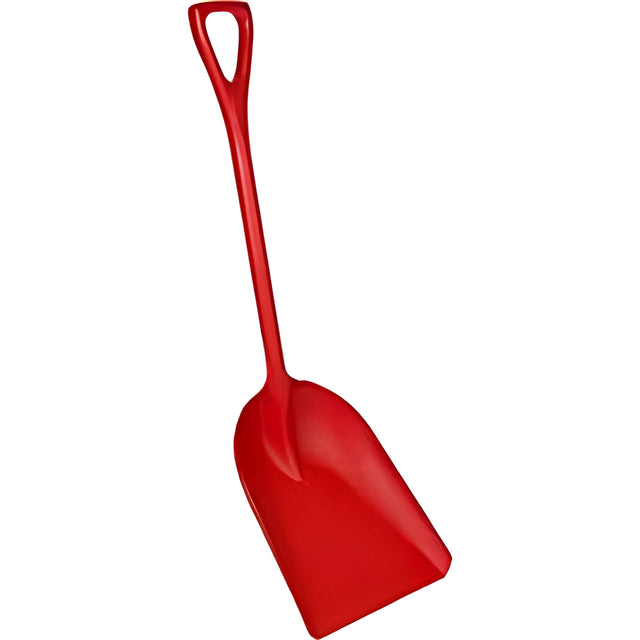 Vikan One-Piece Hygienic Shovel, 14" x 17" Blade, 42" Length, Plastic, Red