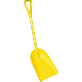 Vikan One-Piece Hygienic Shovel, 14" x 17" Blade, 42" Length, Plastic, Yellow- 1 Each