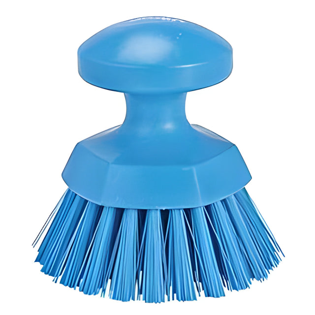 Vikan Round Hand Brush, Stiff Bristles, 5" Long, Blue