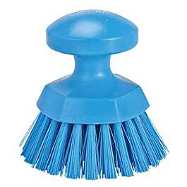 Vikan Round Hand Brush, Stiff Bristles, 5" Long, Blue- 1 Each