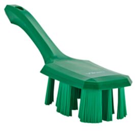 Vikan Short Handle UST Brush, Stiff Bristles, 10" Long, Green - 1 Ea