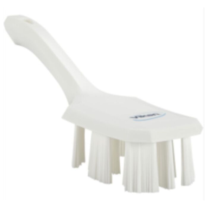 Vikan Short Handle UST Brush, Stiff Bristles, 10" Long, White- 1 Ea