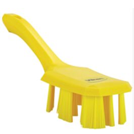 Vikan Short Handle UST Brush, Stiff Bristles, 10" Long, Yellow- 1 Ea