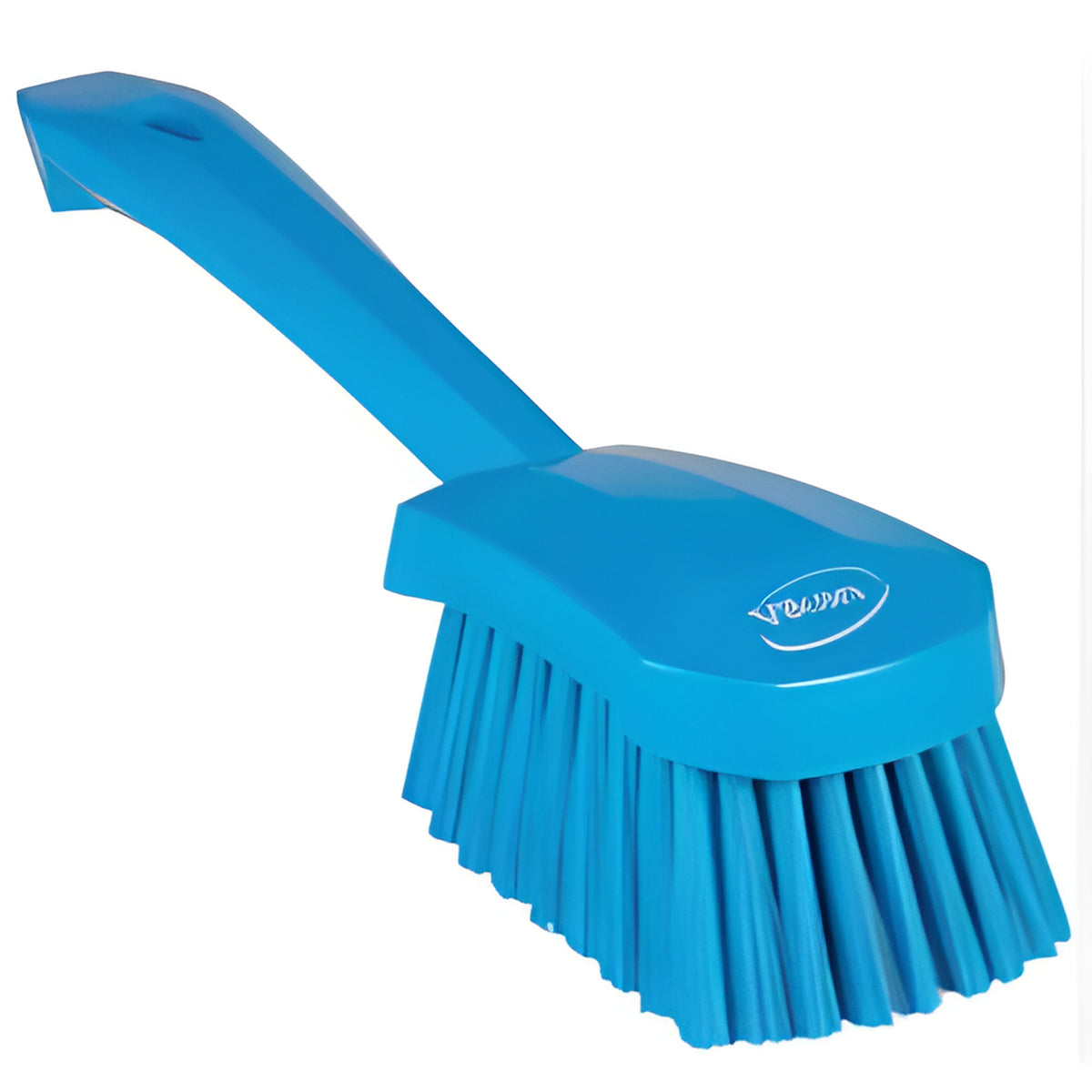 Vikan Short-Handled Washing Brush, Soft Bristles, 10-1/2" Long, Blue - 1 Each