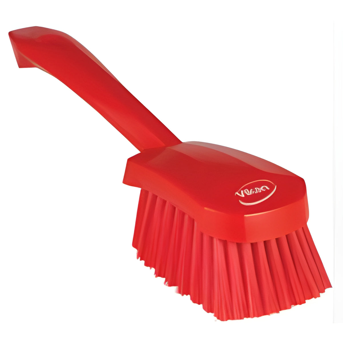 Vikan Short-Handled Washing Brush, Soft Bristles, 10-1/2" Long, Red - 1 Each