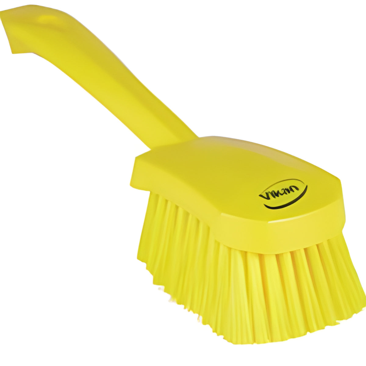 Vikan Short-Handled Washing Brush, Soft Bristles, 10-1/2" Long, Yellow - 1 Each