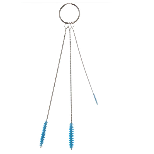 Vikan Small Diameter Brush Set, Soft Bristles, Blue