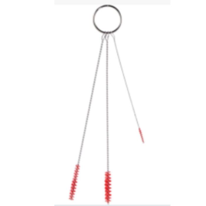 Vikan Small Diameter Brush Set, Soft Bristles, Red - 1 Set