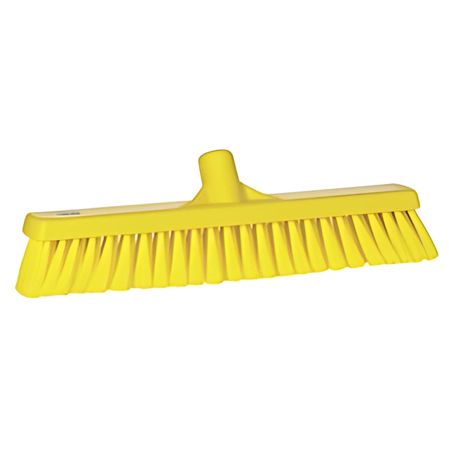 Vikan Small Particle Push Broom Head, Fine Bristles, 16-1/2", Polyester, Yellow