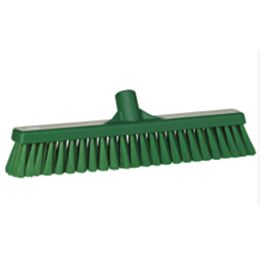 Vikan Small Particle Push Broom Head, Fine Bristles, 16-1/2", Polyester, Green- 1 Each