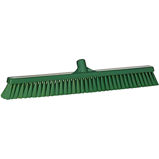 Vikan Small Particle Push Broom Head, Fine Bristles, 24", Polyester, Green