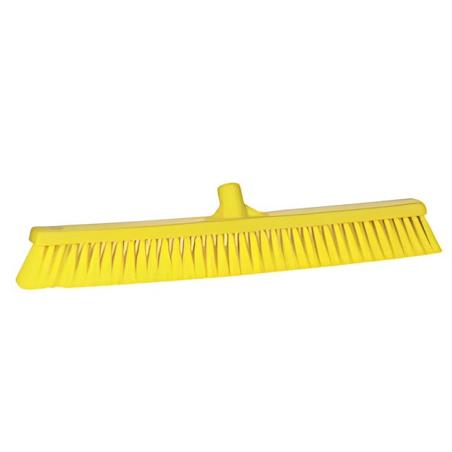 Vikan Small Particle Push Broom Head, Fine Bristles, 24", Polyester, Yellow