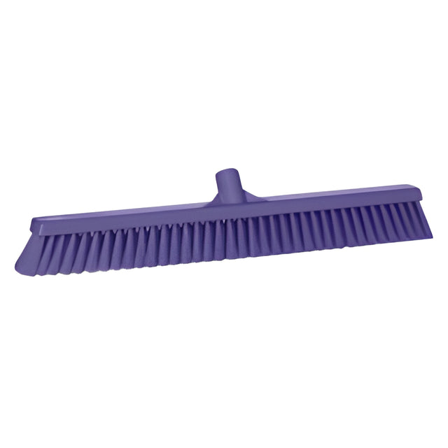 Vikan Small Particle Push Broom Head, Fine Bristles, 24", Polyester, Purple