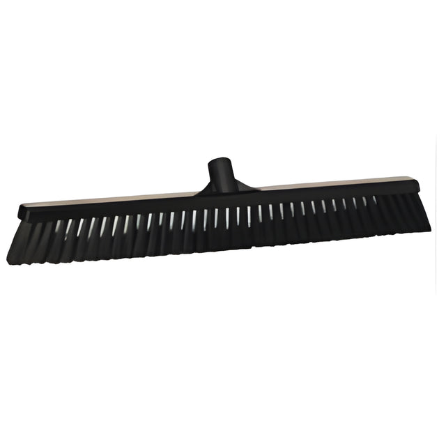Vikan Small Particle Push Broom Head, Fine Bristles, 24", Polyester, Black