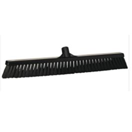 Vikan Small Particle Push Broom Head, Fine Bristles, 24", Polyester, Black- 1 Each