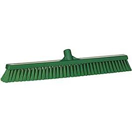 Vikan Small Particle Push Broom Head, Fine Bristles, 24", Polyester, Green- 1 Each