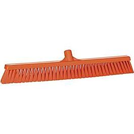 Vikan Small Particle Push Broom Head, Fine Bristles, 24", Polyester, Orange- 1 Each