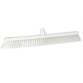 Vikan Small Particle Push Broom Head, Fine Bristles, 24", Polyester, White- 1 Each