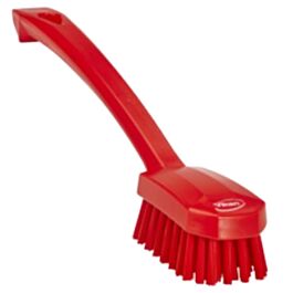 Vikan Small Utility Brush, Medium Bristles, 10-1/4" Long, Red - 1 Ea