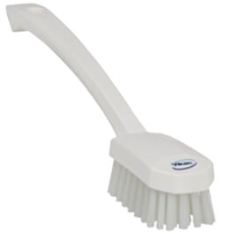 Vikan Small Utility Brush, Medium Bristles, 10-1/4" Long, White - 1 Ea