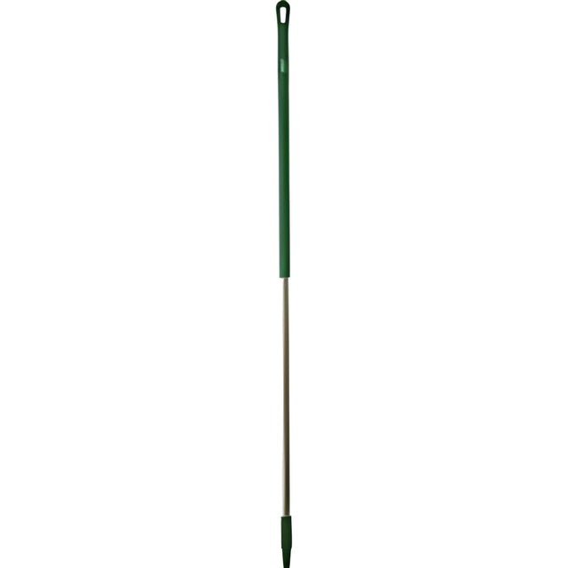 Vikan Stainless Steel Handle, Euro Threaded Tip, 1-1/4" Diameter, 59" Length, Green