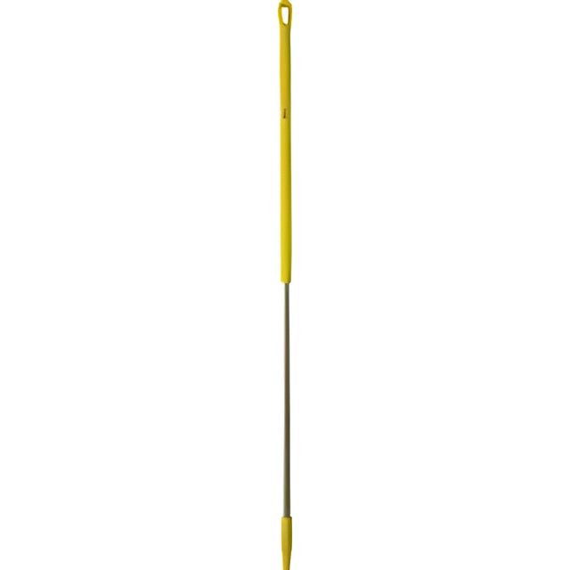 Vikan Stainless Steel Handle Euro Threaded Tip, 1-1/4" Diameter, 59" Length, Yellow