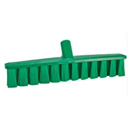 Vikan UST Push Broom, Medium Bristles, 15-1/4", Polyester, Green- 1 Each