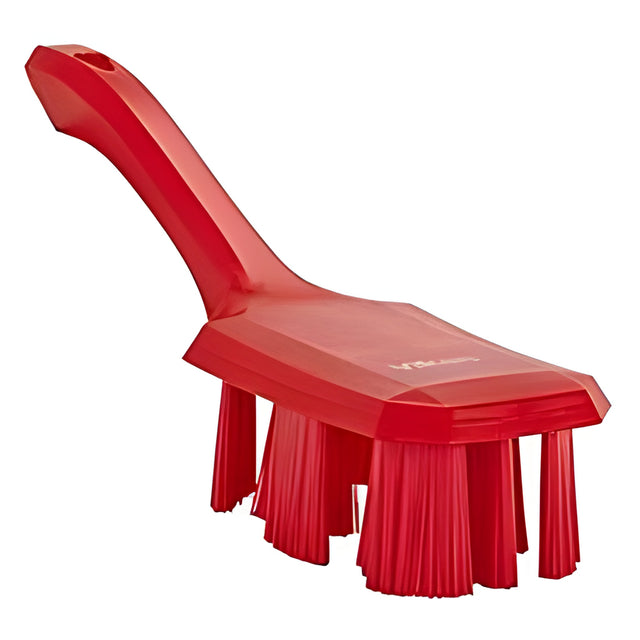 Vikan UST Short Handle Scrubbing Brush, Stiff, Red- 1 Ea