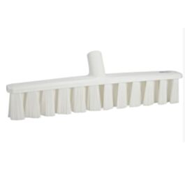 Vikan UST Soft Push Broom, Fine Bristles, 15-1/4", Polyester, White- 1 Each