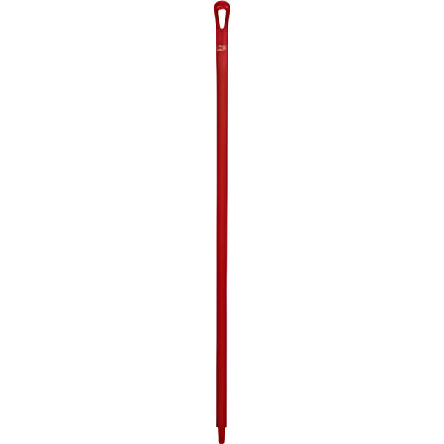 Vikan Ultra Hygiene Handle, Polypropylene, Euro Threaded Tip, 1-1/4" Diameter, 51" Length, Red