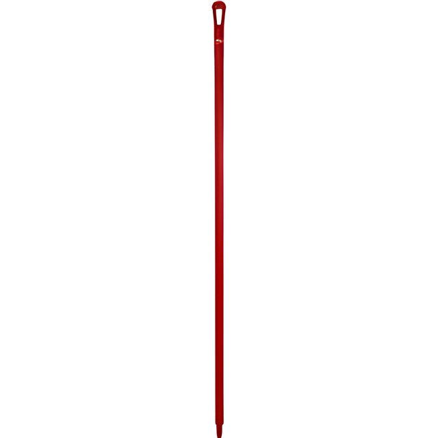 Vikan Ultra Hygiene Handle, Polypropylene, Euro Threaded Tip, 1-1/4" Diameter, 59" Length, Red