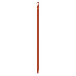 Vikan Ultra Hygiene Handle, Polypropylene, Euro Threaded Tip, 1-1/4" Diameter, 40" Length, Red- 1 Each
