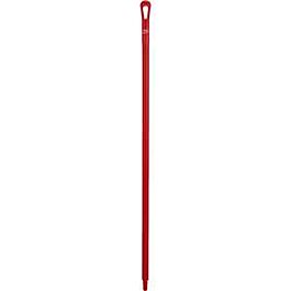 Vikan Ultra Hygiene Handle, Polypropylene, Euro Threaded Tip, 1-1/4" Diameter, 51" Length, Red- 1 Each