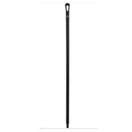 Vikan Ultra Hygiene Handle, Polypropylene, Euro Threaded Tip, 1-1/4" Diameter, 59" Length, Black- 1 Each