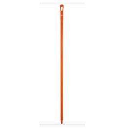 Vikan Ultra Hygiene Handle, Polypropylene, Euro Threaded Tip, 1-1/4" Diameter, 59" Length, Orange- 1 Each