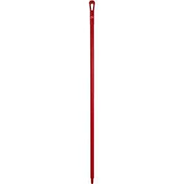 Vikan Ultra Hygiene Handle, Polypropylene, Euro Threaded Tip, 1-1/4" Diameter, 59" Length, Red- 1 Each