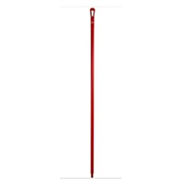 Vikan Ultra Hygiene Handle, Polypropylene, Euro Threaded Tip, 1-1/4" Diameter, 67" Length, Red- 1 Each