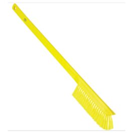 Vikan Ultra-Slim Wand Brush, Extra Stiff Bristles, 23-1/2" Long, Yellow - 1 Each