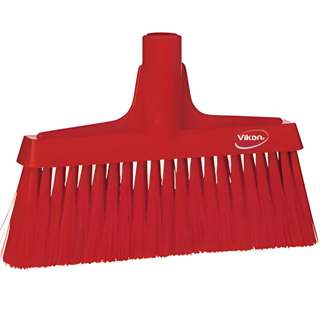 Vikan Upright Broom Head, Coarse/Fine Bristles, 10-1/4", Polyester, Red