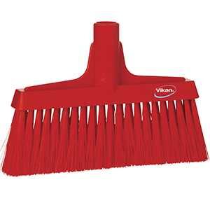 Vikan Upright Broom Head, Coarse/Fine Bristles, 10-1/4", Polyester, Red - 1 Each