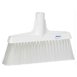 Vikan Upright Broom Head, Coarse/Fine Bristles, 10-1/4", Polyester, White- 1 Each