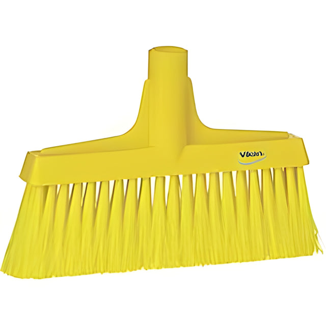 Vikan Upright Broom Head, Coarse/Fine Bristles, 10-1/4", Polyester, Yellow