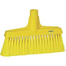 Vikan Upright Broom Head, Coarse/Fine Bristles, 10-1/4", Polyester, Yellow- 1 Each