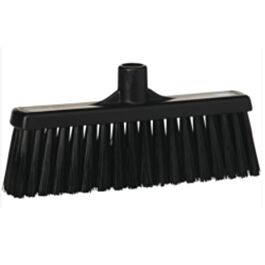 Vikan Upright Broom Head, Medium Bristles, 12", Polyester, Black- 1 Each