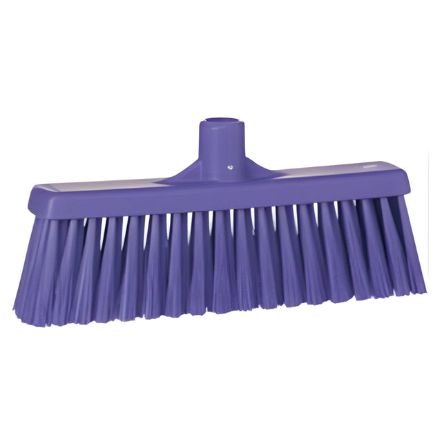 Vikan Upright Broom Head, Medium Bristles, 12", Polyester, Purple